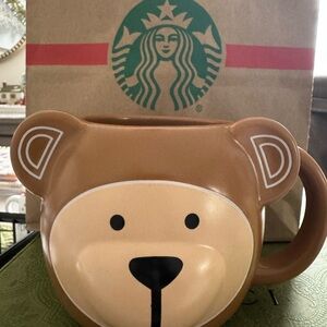 New Starbucks Brown Bear Face Mug